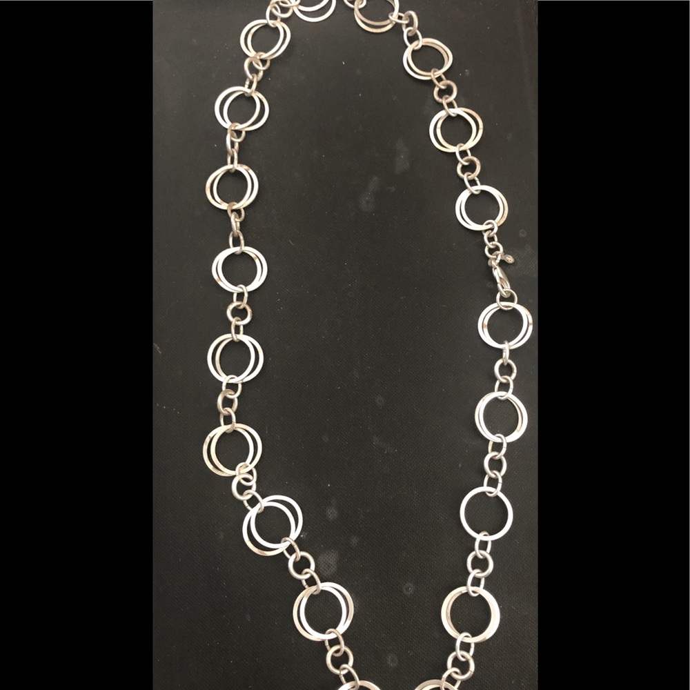 Silver hoop necklace